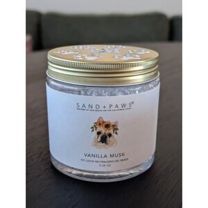 Sand + Paws Vanilla Musk Pet Odor Neutralizing Gel Beads 9.35 oz Frenchie Lid